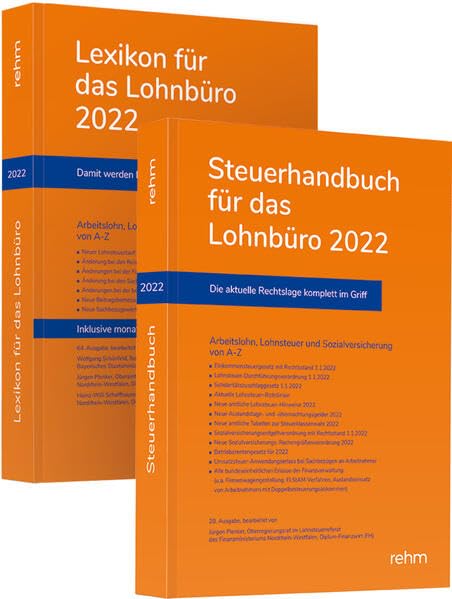 Buchpaket Lexikon für das Lohnbüro 64. Auflage 2022 und Steuerhandbuch 28. Auflage 2022 book