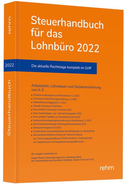 Steuerhandbuch für das Lohnbüro 2022 book