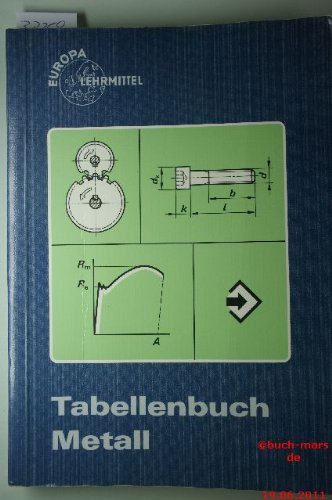 Tabellenbuch Metall (ohne Formelsammlung): Tabellen, Formeln und Normen für das Rechnen, Zeichnen und Fertigen (Europa-Fachbuchreihe für metallverarbeitende Berufe) Business & Technology