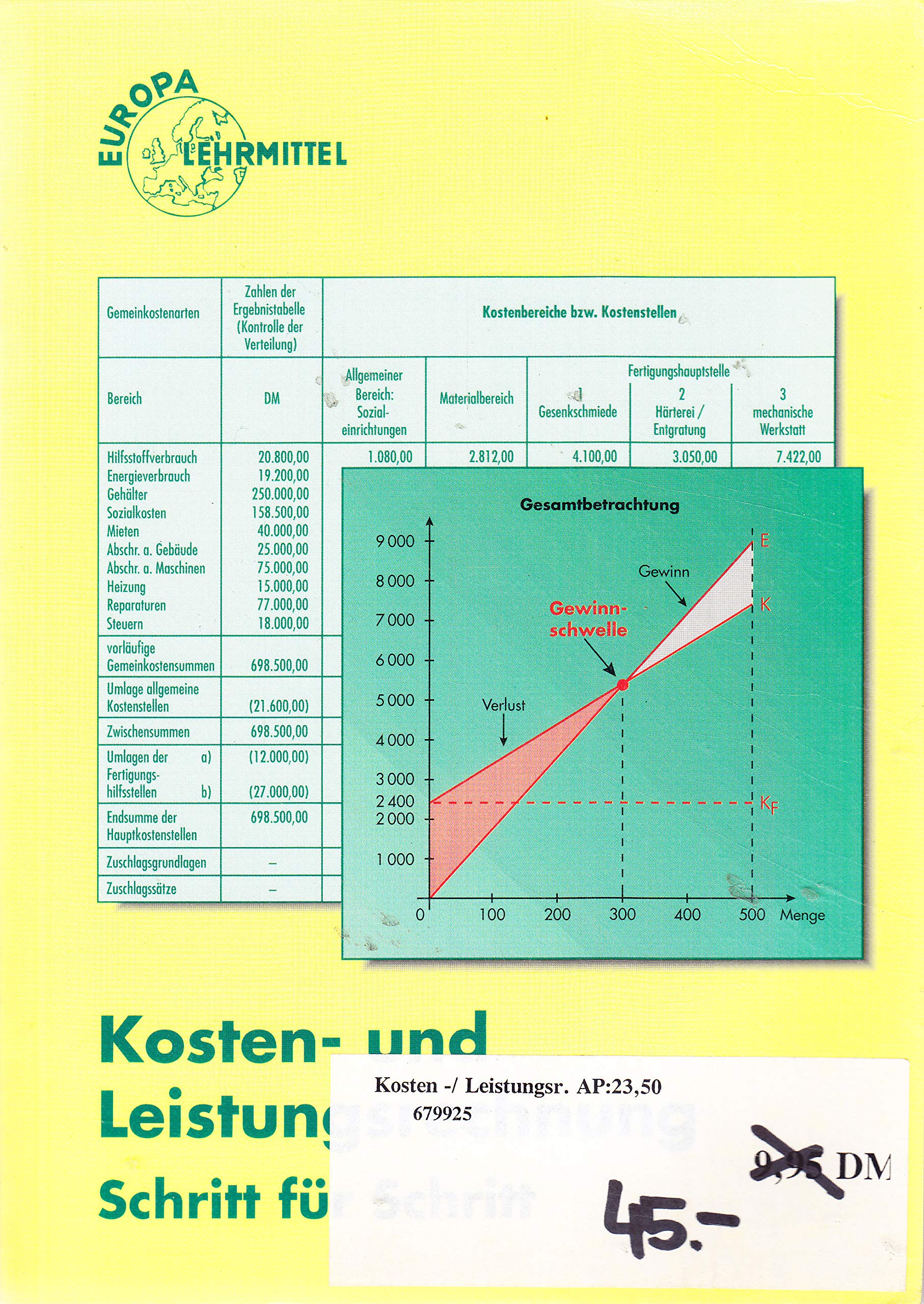 Kosten- und Leistungsrechnung Schritt für Schritt (Europa-Fachbuchreihe für wirtschaftliche Bildung) Business, Finance & Career