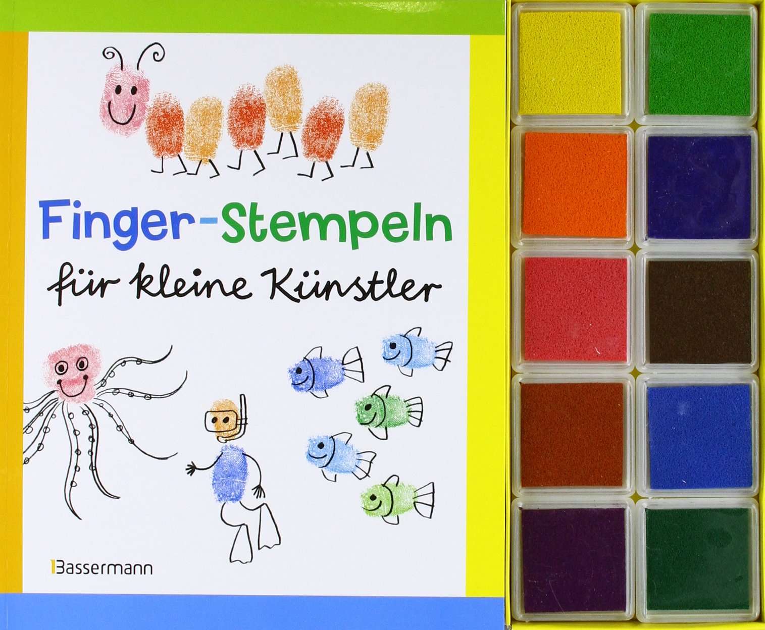 Finger-Stempeln für kleine Künstler-Set: Buch und 10 Stempelkissen Non-fiction