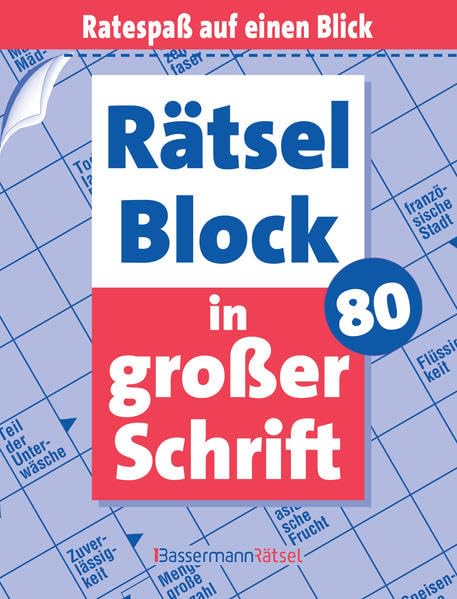 Rätselblock in großer Schrift 80: Ratespaß auf einen Blick Leisure & Fun