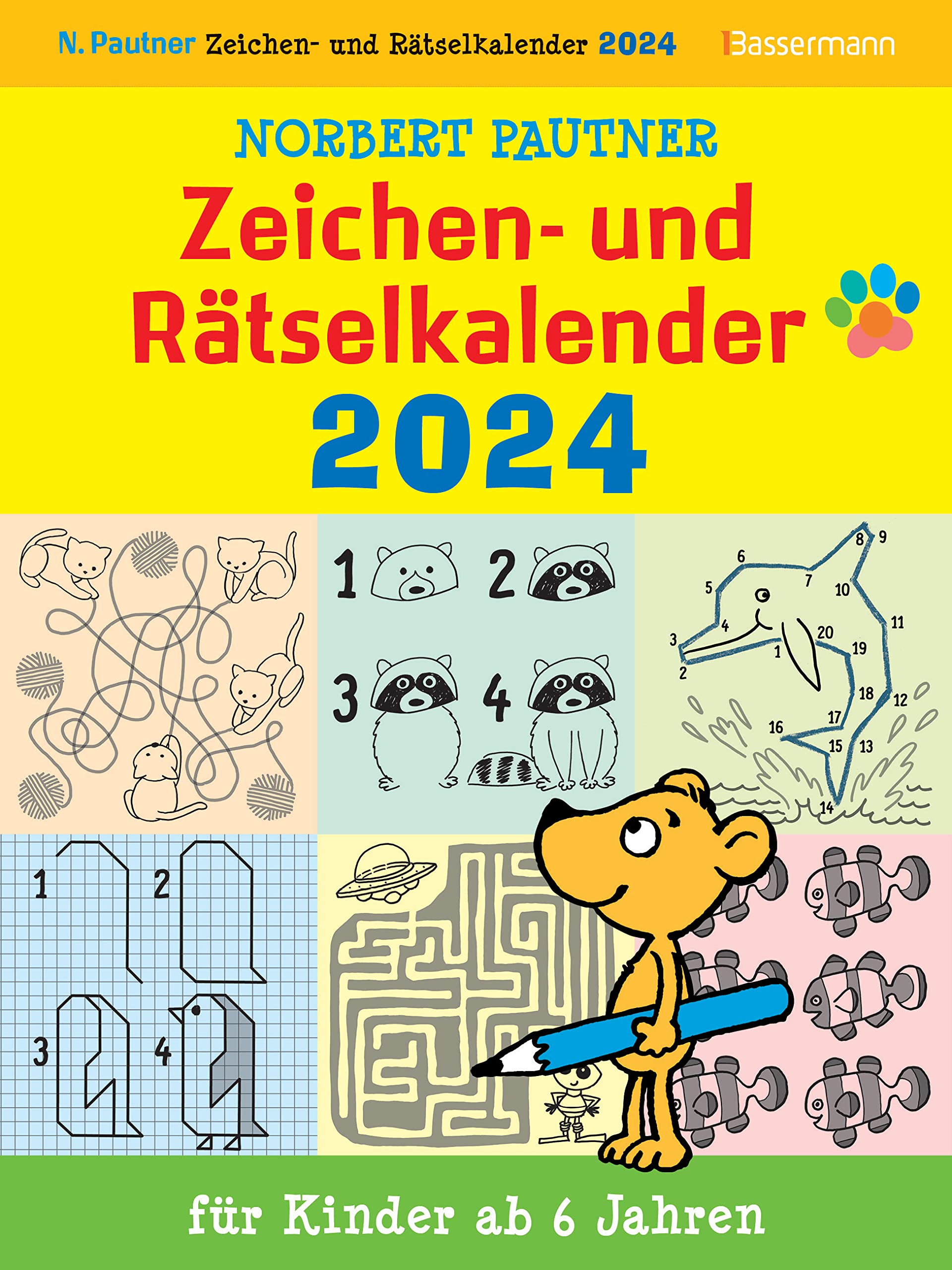 Zeichen- und Rätselkalender für Kinder ab 6 Jahren. ABK 2024 Calendars