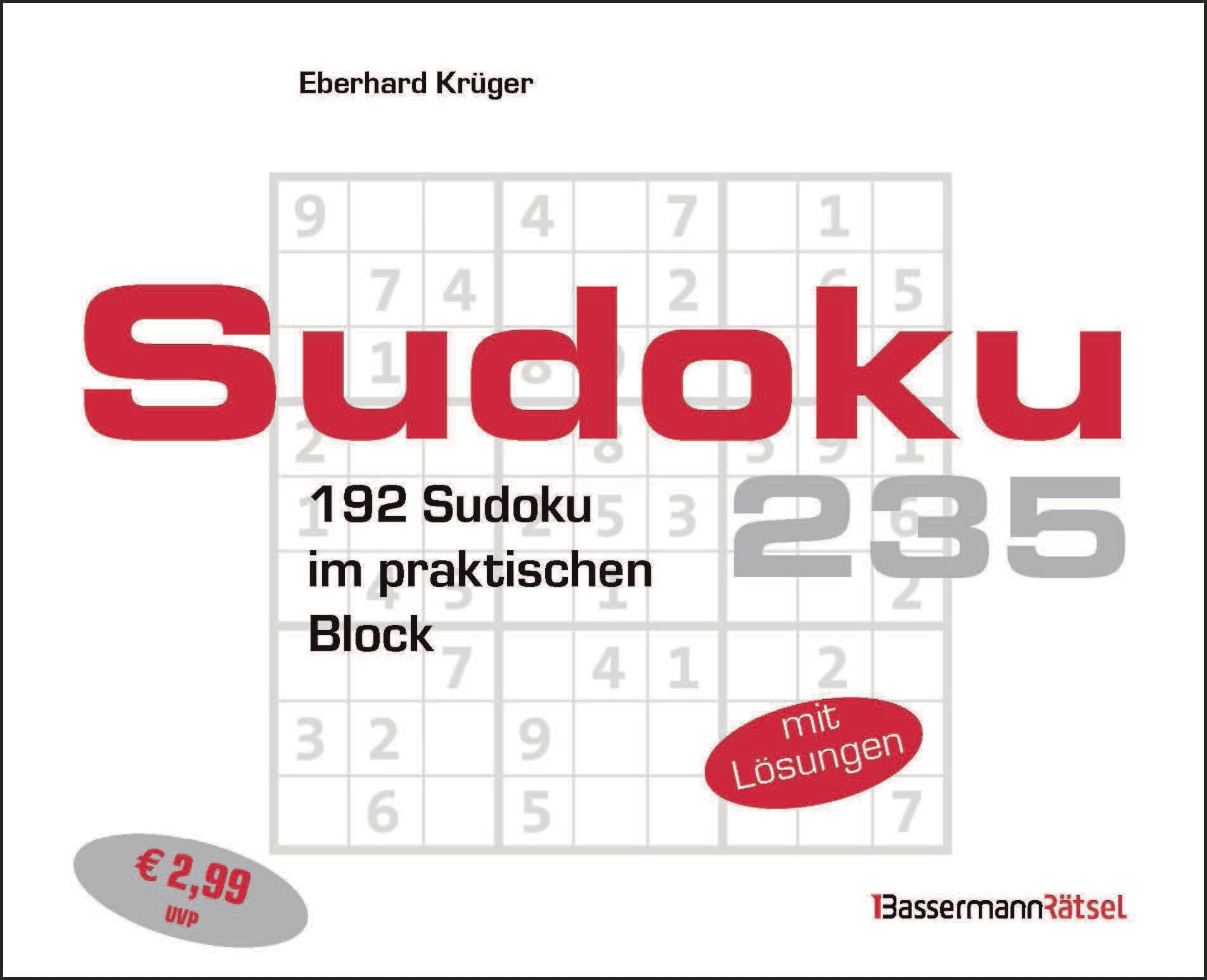Sudokublock 235: 192 Sudoku im praktischen Block Books
