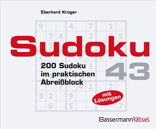 Sudoku Block 43 - 5er Einheit: 200 Sudoku im praktischen Abreißblock Leisure & Fun