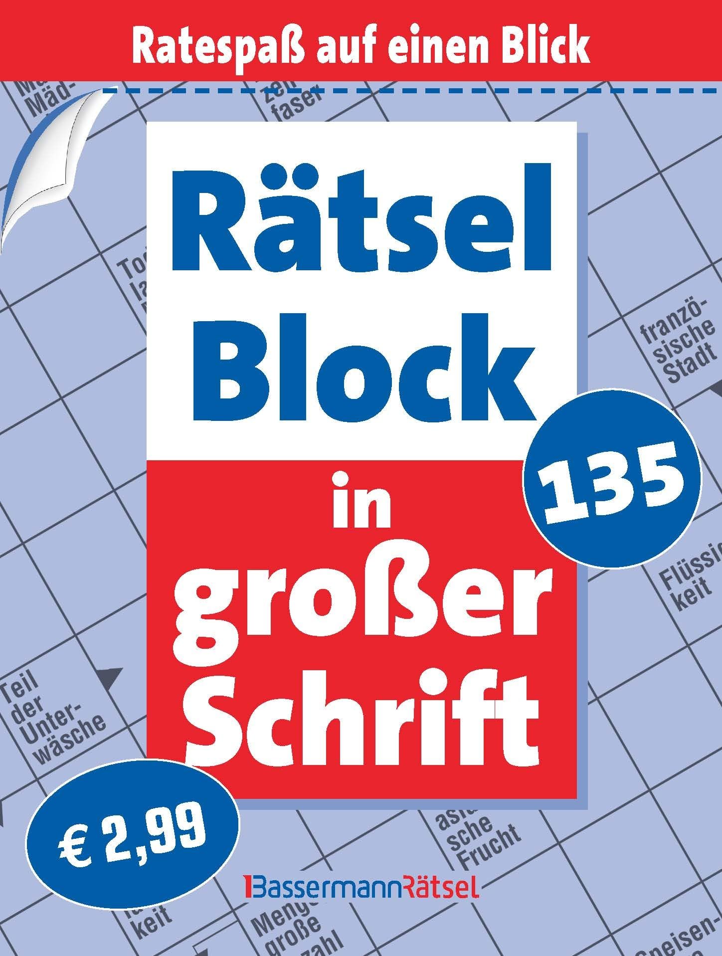 Rätselblock in großer Schrift 135 (5 Exemplare à 2,99 EUR) Leisure & Fun