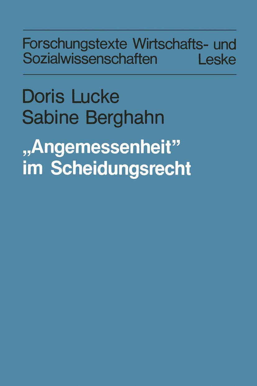 "Angemessenheit" im Scheidungsrecht book