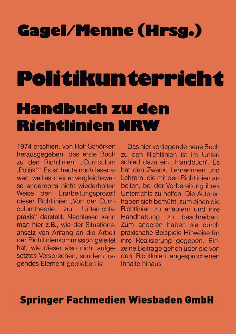 Politikunterricht: Handbuch zu den Richtlinien NRW Law