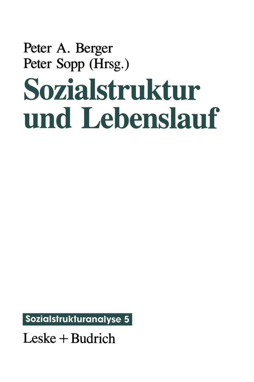 Sozialstruktur und Lebenslauf (Sozialstrukturanalyse) Law