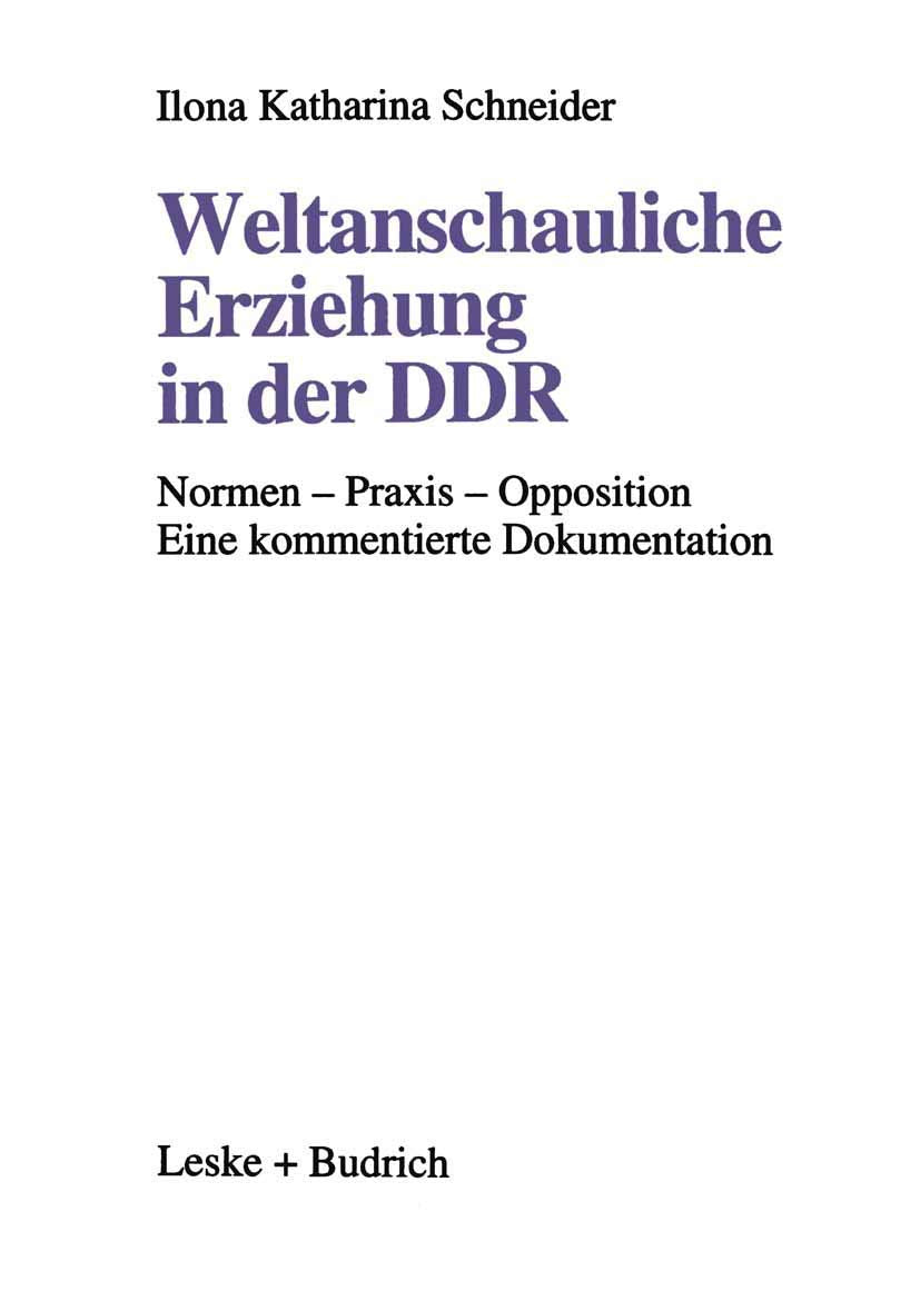 Weltanschauliche Erziehung in der DDR book