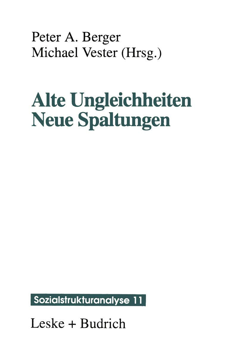 Alte Ungleichheiten Neue Spaltungen Law