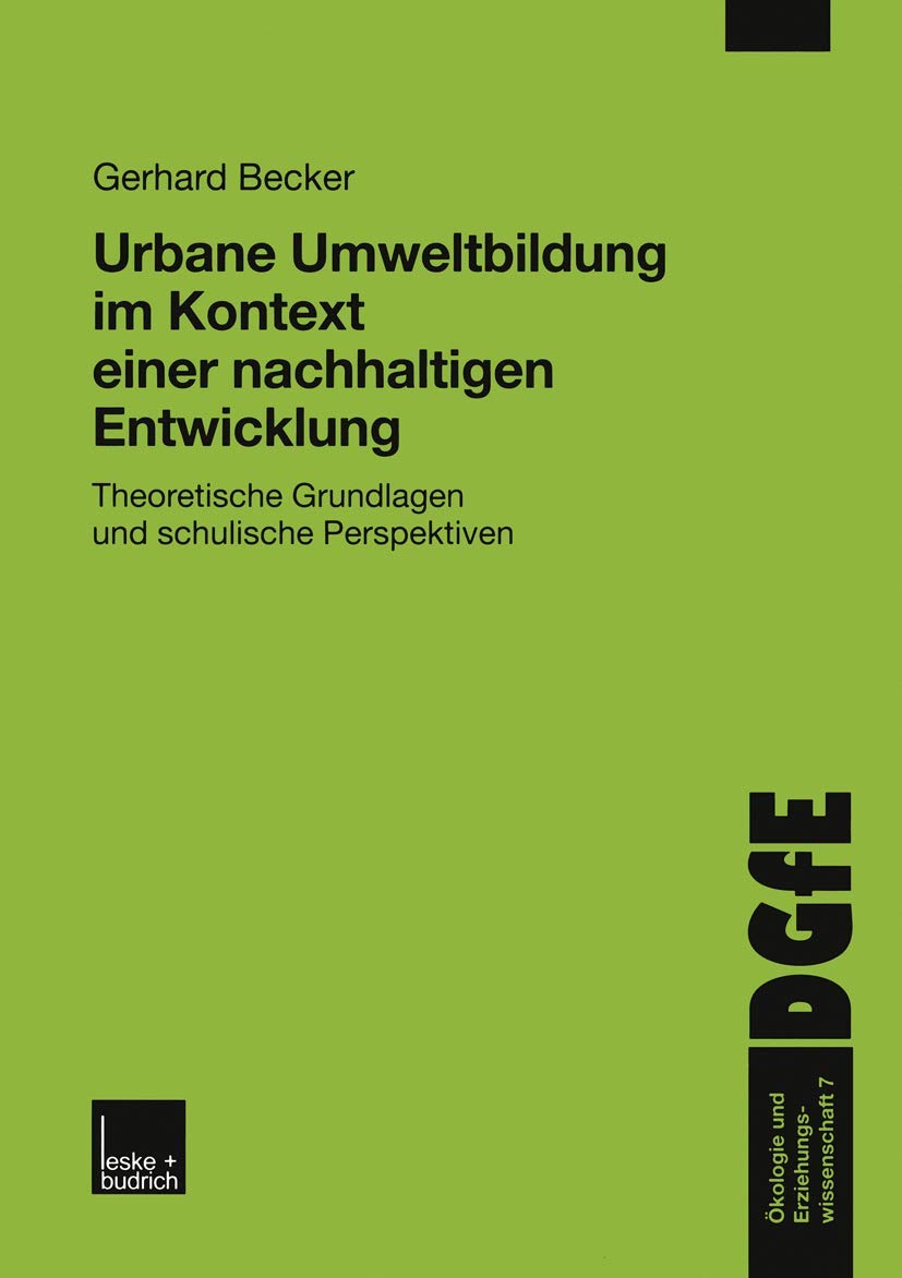 Urbane Umweltbildung im Kontext einer nachhaltigen Entwicklung book