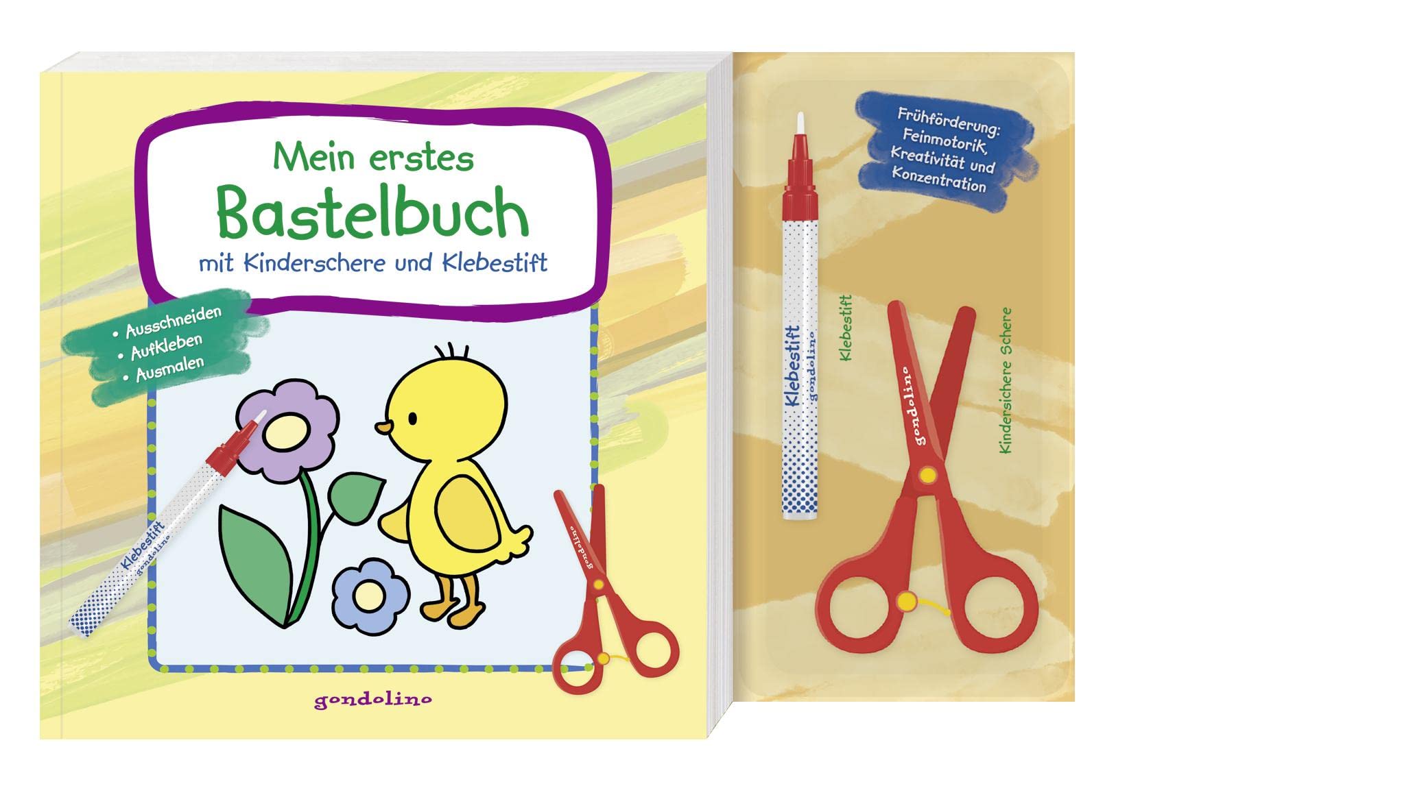 Mein erstes Bastelbuch mit Kinderschere und Klebestift (Küken): Mitmachbuch zum Ausmalen, Basteln und Ausschneiden für Mädchen und Jungen ab 3 Jahren Film, Art & Culture