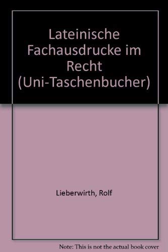 Lateinische Fachausdrücke im Recht Books