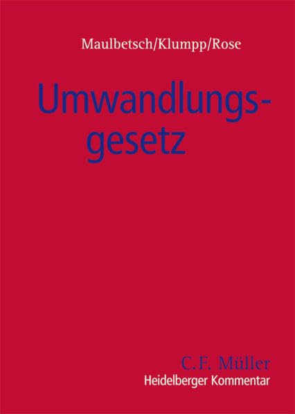 Heidelberger Kommentar Umwandlungsgesetz Law