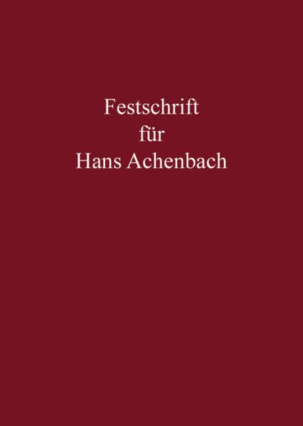 Festschrift für Hans Achenbach Law