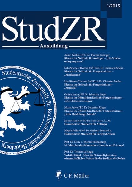Studentische Zeitschrift für Rechtswissenschaft Ausbildung: Ausgabe 1/2015 book