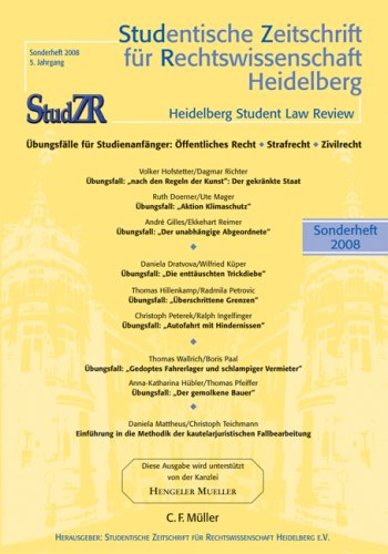 Studentische Zeitschrift für Rechtswissenschaft Heidelberg: Sonderheft 2008 - Übungsfälle für Anfänger Books