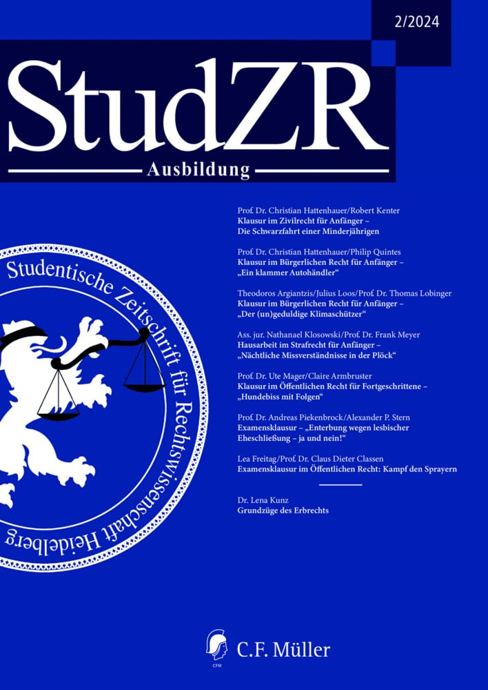 StudZR Ausbildung 2/2024: Studentische Zeitschrift für Rechtswissenschaft Ausbildung Law