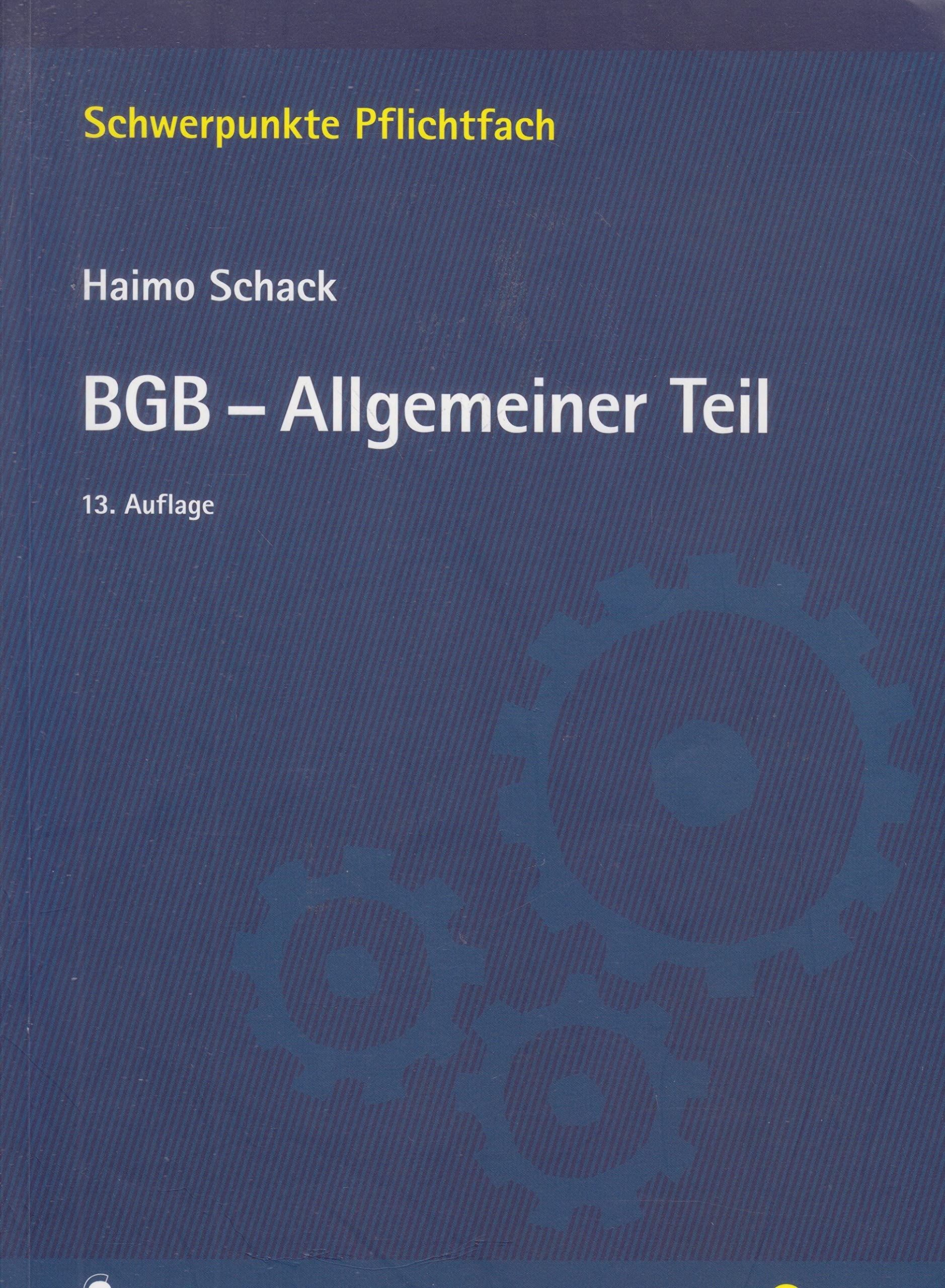 BGB-Allgemeiner Teil Law Books