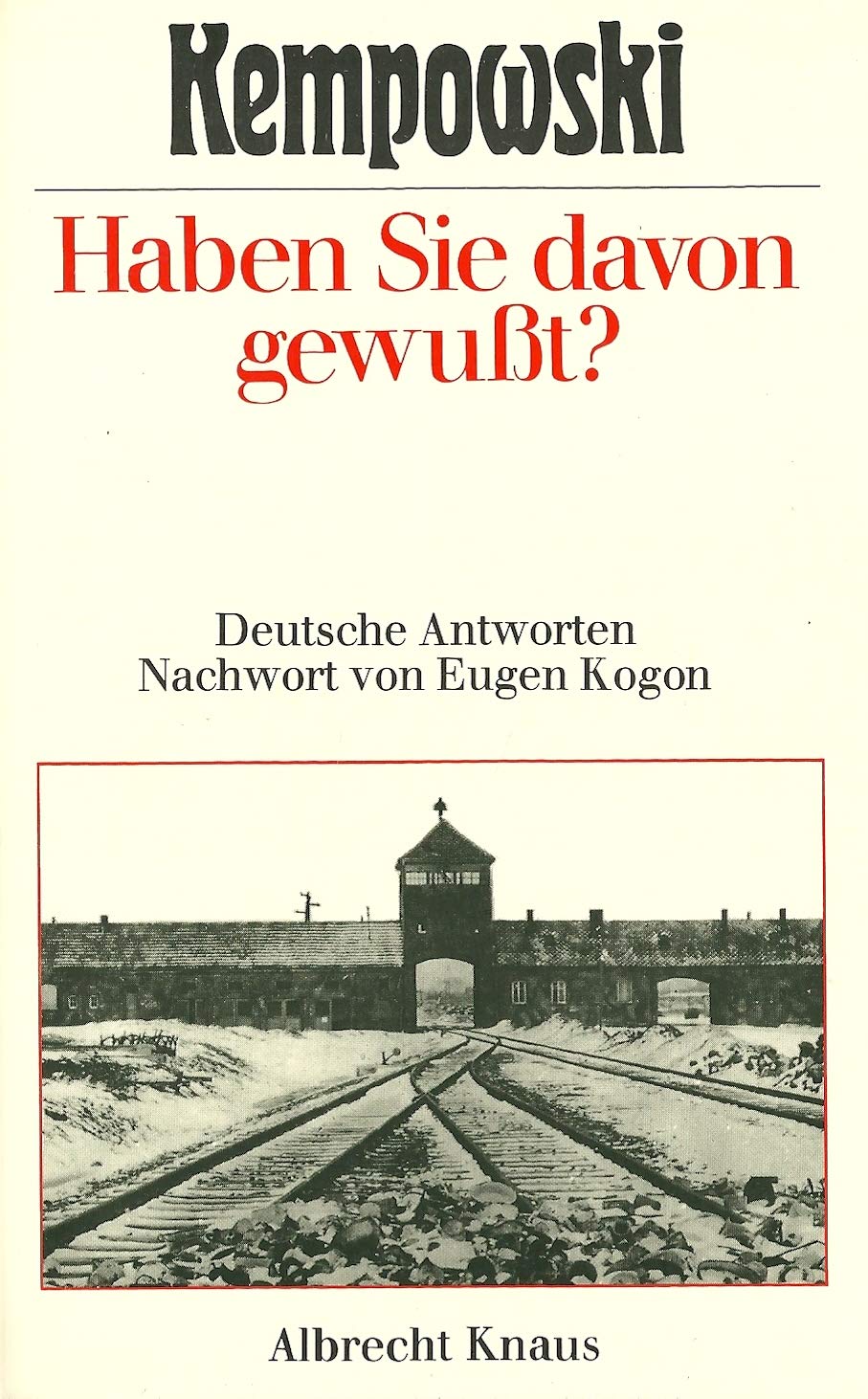Haben Sie davon gewußt? Deutsche Antworten Contemporary literature