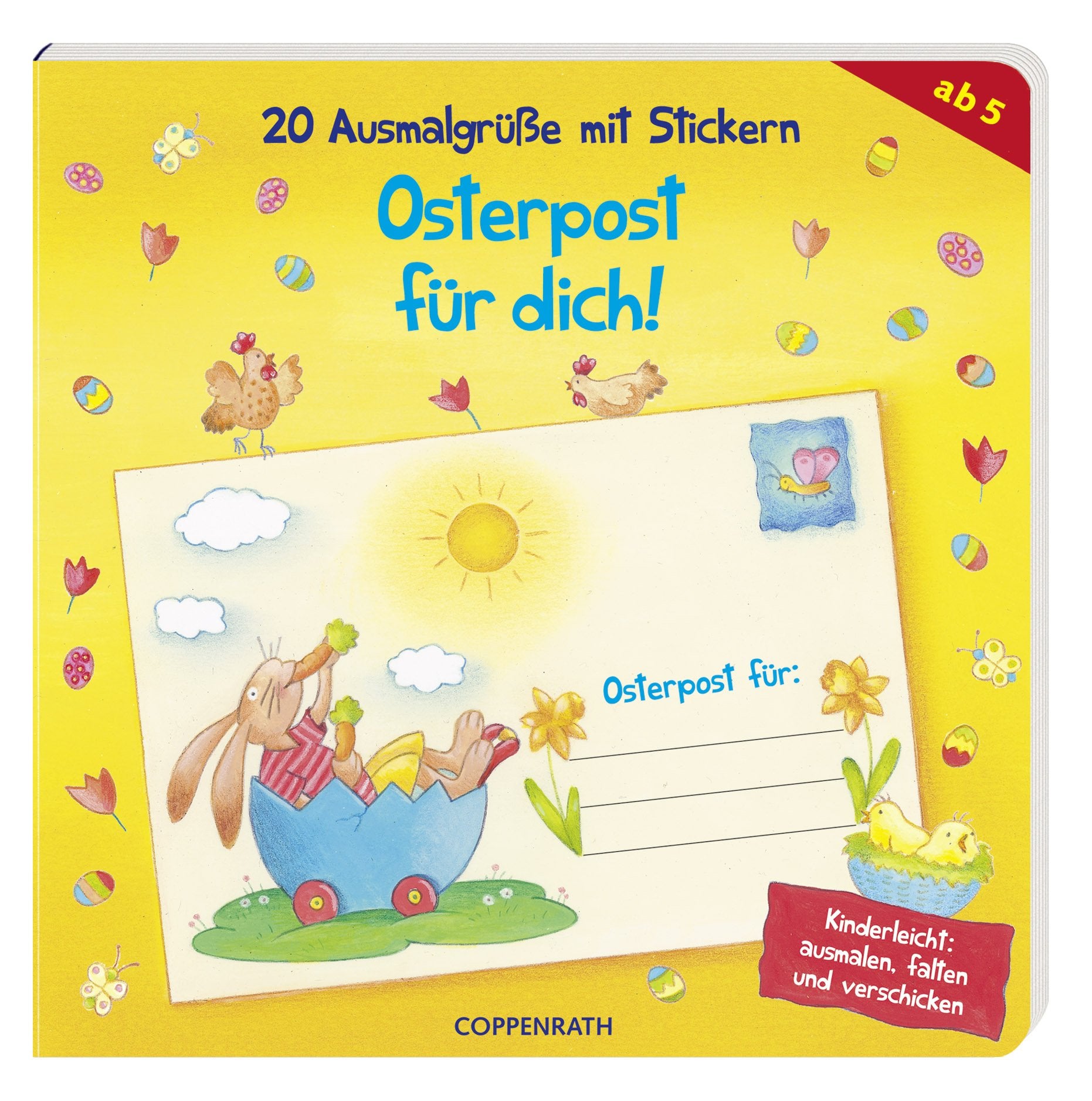 20 Ausmalgrüße mit Stickern: Osterpost für dich!: (Verkaufseinheit) (Kreativ- und Sachbücher) Non-fiction