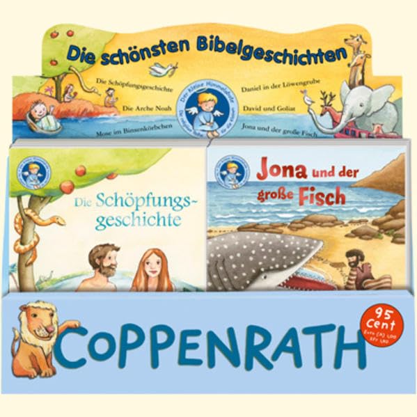 Die schönsten Bibelgeschichten, Lino-Bücher Box-Nr. 30: Die Schöpfungsgeschichte, Die Arche Noah, David und Goliat, Jona und der große Fisch, Daniel ... im Binsenkörbchen (Der Kleine Himmelsbote) Religion & Esotericism