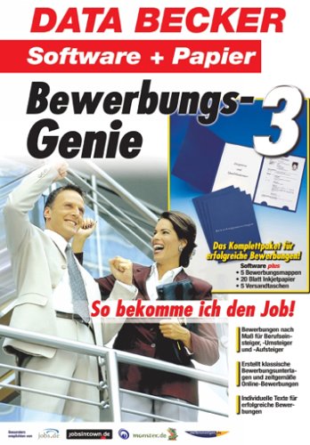 Bewerbungs-Genie 3, m. Papier, Mappen u. Versandtaschen, CD-ROM Für Windows 98, 98SE, ME, NT4, 2000, XP Learning