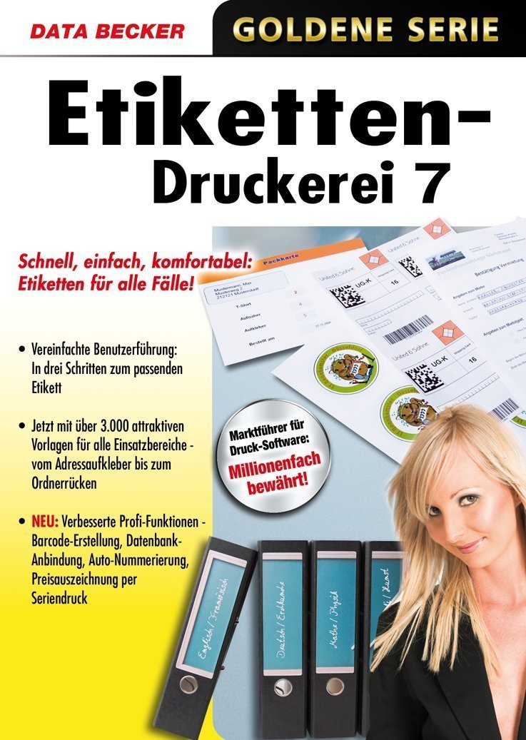 Etiketten-Druckerei 7, CD-ROM Schnell, einfach, komfortabel: Etiketten für alle Fälle! Für Windows XP(SP2)/Vista Other software