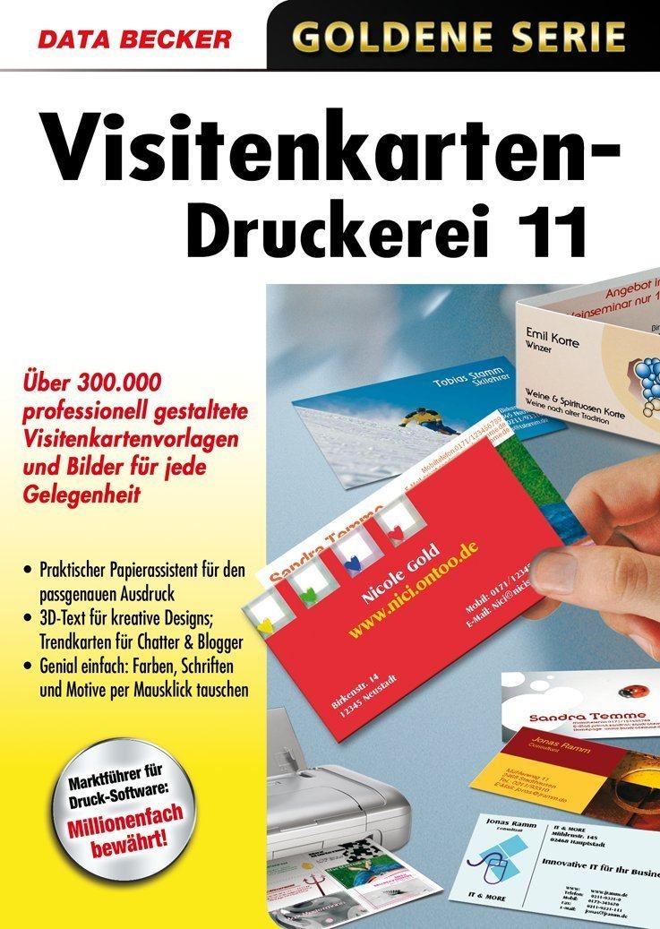 Goldene Serie Visitenkarten-Druckerei 11. CD-ROM für Windows cd