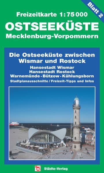Freizeitkarte Ostseeküste MV zwischen Lübeck und Wismar, Blatt 1, mit Hansestadt Wismar und Grevesmühlen. 1:75000 Leisure, Home & Garden