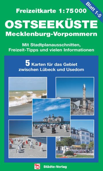Freizeitkarten Ostseeküste MV - 5 Karten für das Gebiet zwischen Lübeck und Usedom: 1:75000 (Städte-Verlag Freizeitkarten) Leisure, Home & Garden