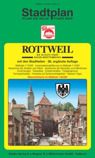 Rottweil: 1:10000 (Innenstadtvergrösserung 1:6000). Ausgabe 2004 (Städte-Verlag Stadtpläne) Leisure, Home & Garden