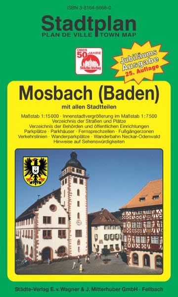 Mosbach: 1:15000 (Innenstadtvergrösserung 1:7500). Ausgabe 2004 (Städte-Verlag Stadtpläne) Leisure, Home & Garden