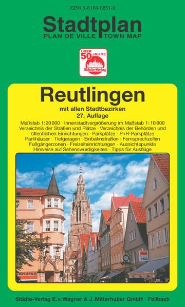 Reutlingen: 1:20000 (Innenstadtvergrösserung 1:10000). Ausgabe 2005 (Städte-Verlag Stadtpläne) Leisure, Home & Garden