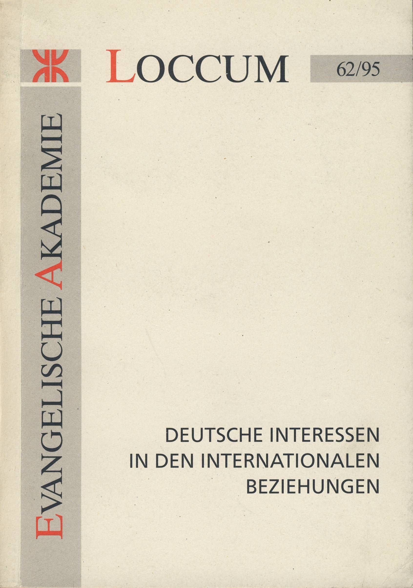 Deutsche Interessen in den internationalen Beziehungen (Loccumer Protokolle) Law