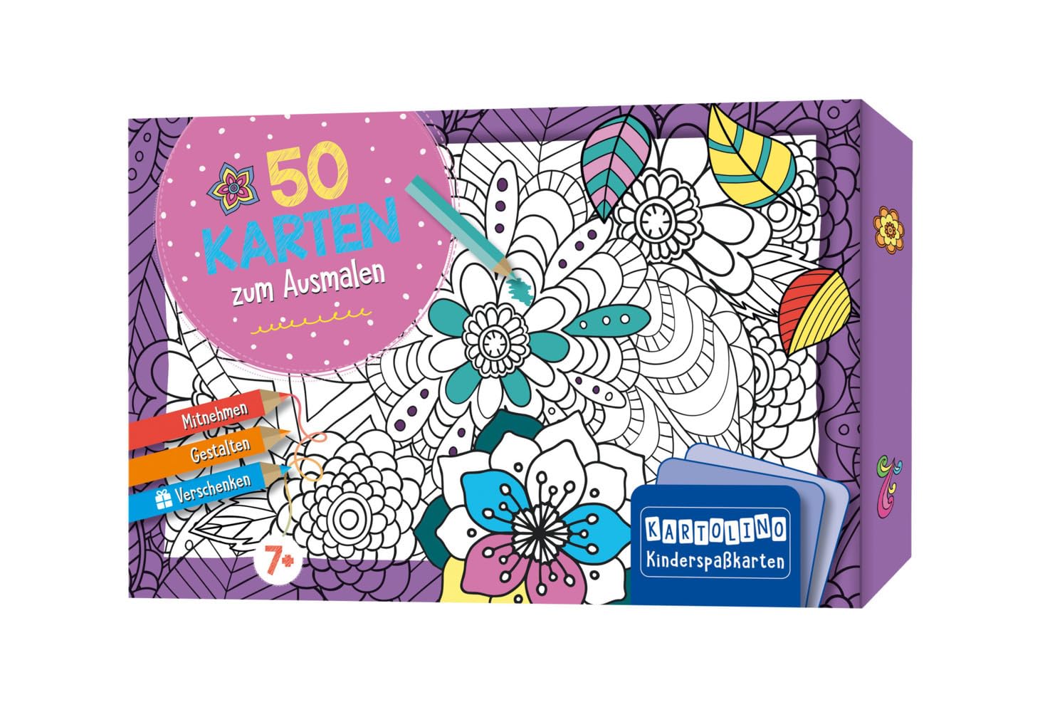 50 Karten zum Ausmalen - Kreative Muster: Mitnehmen, gestalten, verschenken (KARTOLINO Kinderspaßkarten) Non-fiction