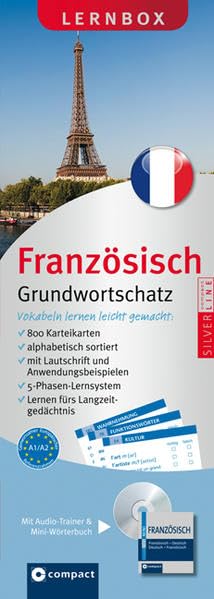 Französisch Grundwortschatz Compact Lernbox: 800 Vokabel-Karteikarten, MP3-CD & Mini-Wörterbuch Französisch. Mit 5-Phasen-Lernsystem. Niveau A1 / A2: ... auf Mini-CD & Mini-Wörterbuch. Niveau A1/A2 Foreign Languages ​​& Dictionaries