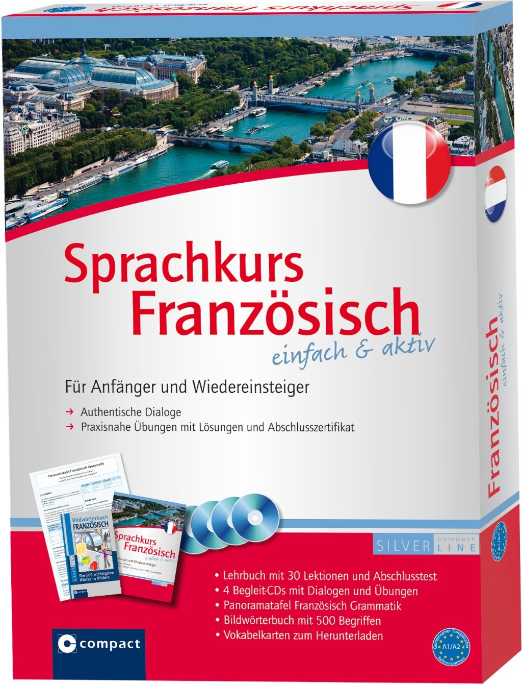 Französisch einfach & aktiv: Set mit 2 Büchern, 4 CDs, Grammatiktafel und Downloads (Niveau A1 - A2): Für Anfänger und Wiedereinsteiger. Authentische ... 1300 Vokabelkarten zum Herunterladen Foreign Languages ​​& Dictionaries