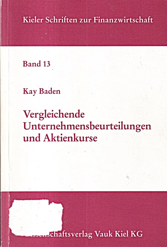 Vergleichende Unternehmensbeurteilungen und Aktienkurse Books
