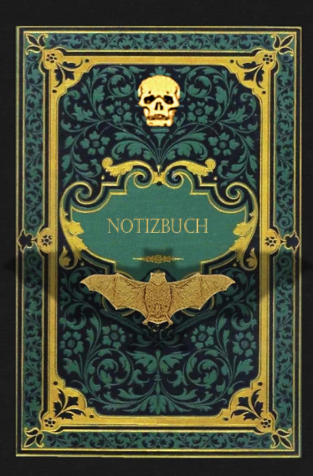 Notizbuch: Fledermaus Totenkopf antik - 100 Seiten/ 14,5 x 19cm/ liniert/ 90g m2/ cremeweißes Papier Lifestyle