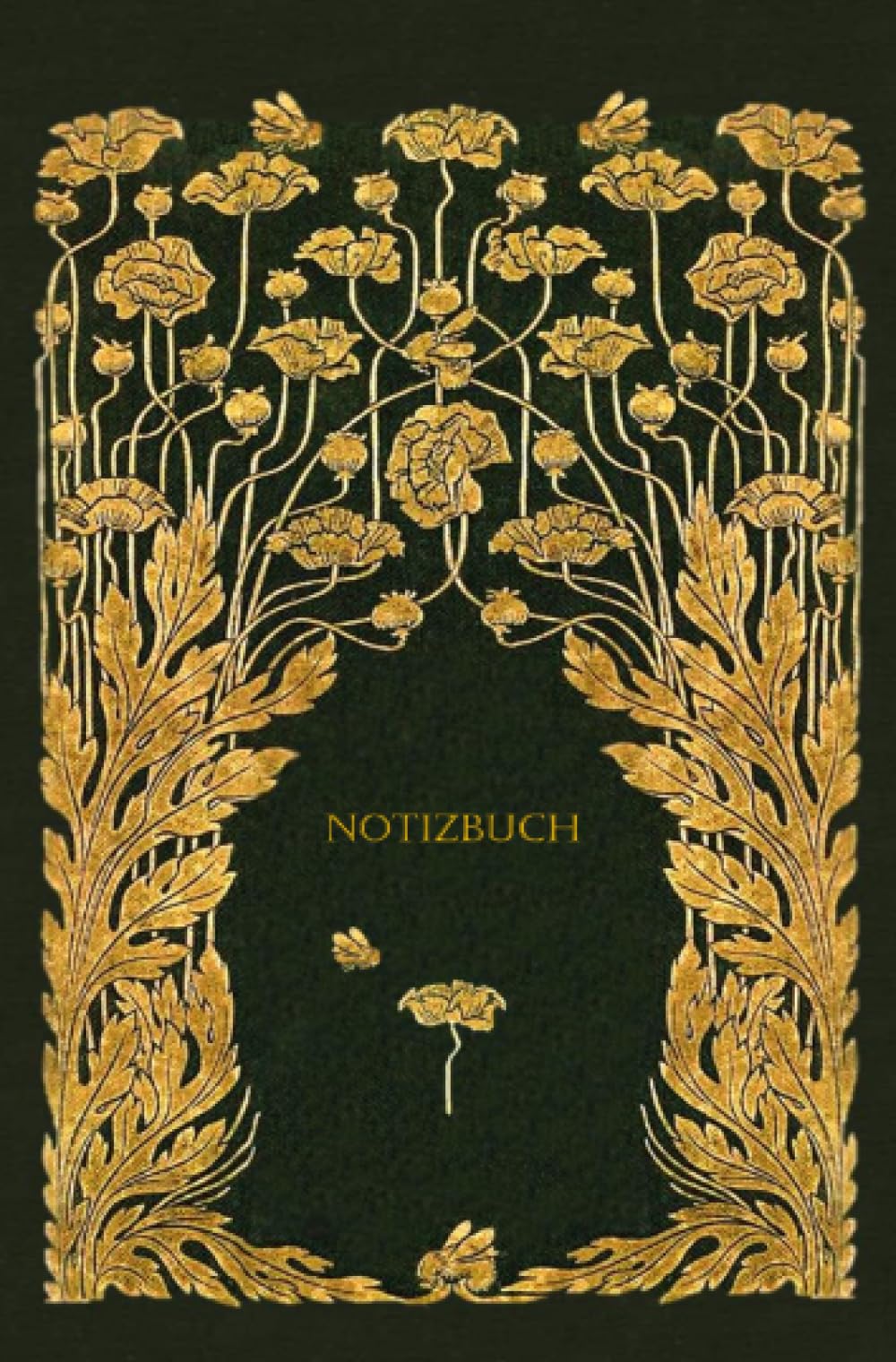 Notizbuch: Goldblumen antik - 100 Seiten/ 14,5 x 19cm/ liniert/ 90g m2/ cremeweißes Papier Lifestyle