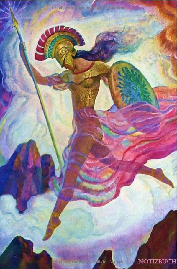 Notizbuch: Athene, griechische Mythologie, Sagenwelt, Klassik Motiv Antike - 100 Seiten/ 14,5 x 19cm/ liniert/ 90g m2/ cremeweißes Papier Lifestyle