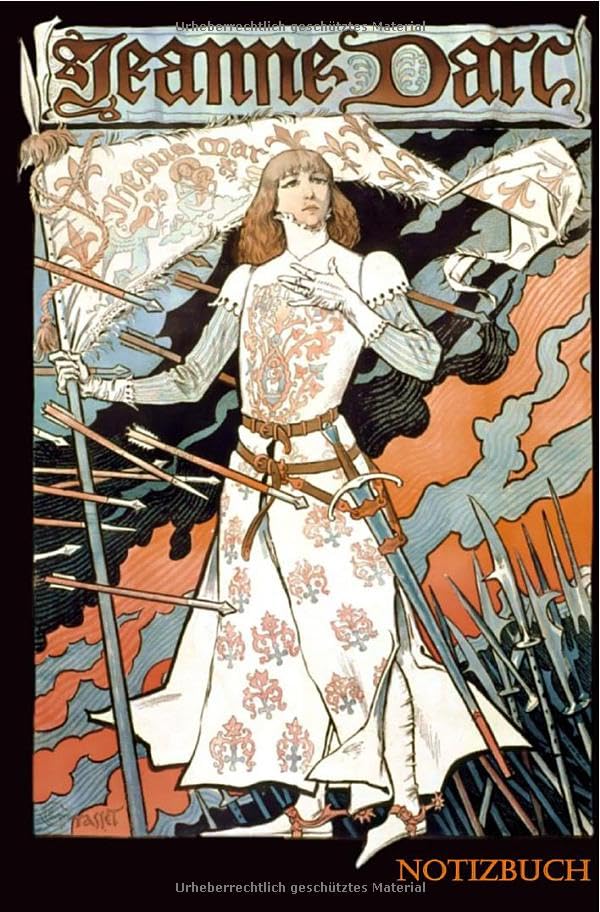 Notizbuch Jeanne D'Arc: vintage / klassisches Motiv & Design - 100 Seiten/ 14,5 x 19cm/ liniert/ 90g m2/ cremeweißes Papier Lifestyle