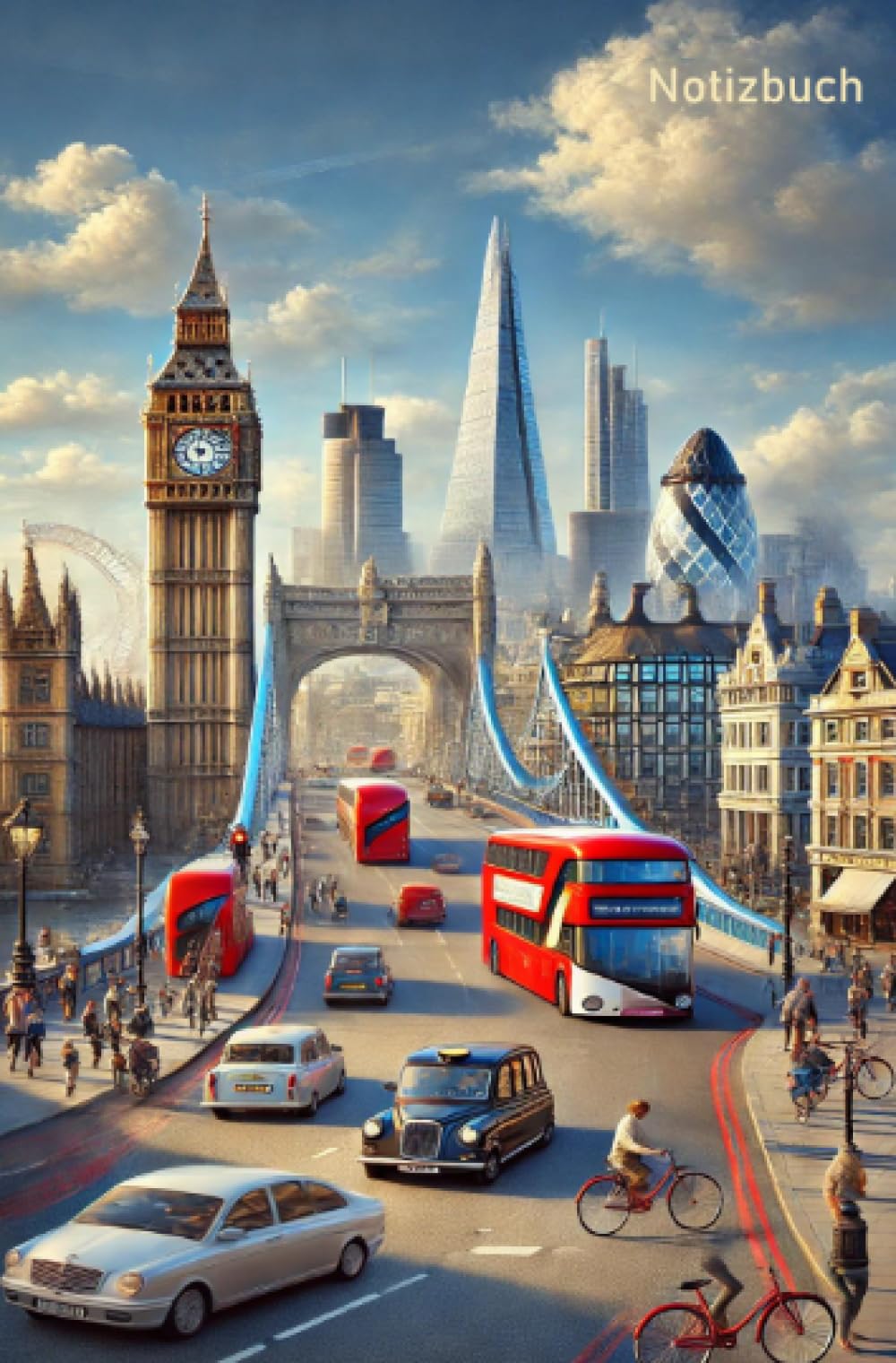 Notizbuch London: Hauptstadt, modernes Design - 100 Seiten/ 14,5 x 19cm/ liniert/ 90g m2/ cremeweißes Papier Lifestyle