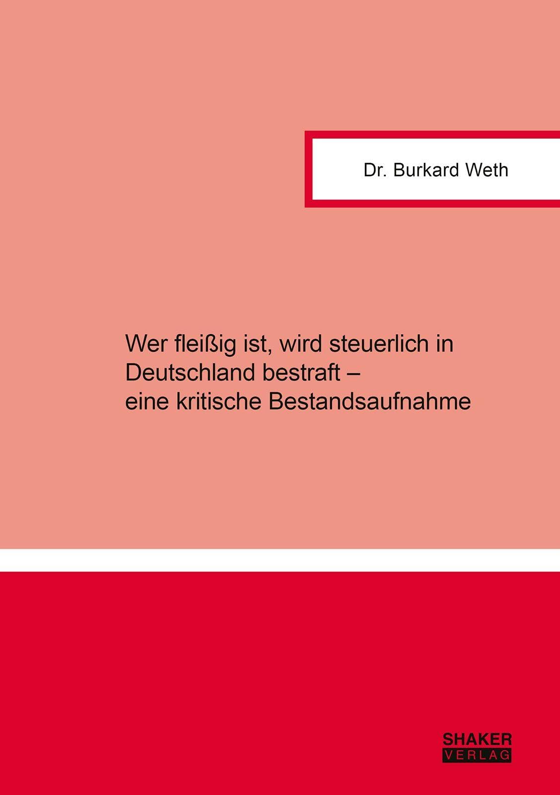 Wer fleißig ist, wird steuerlich in Deutschland bestraft - eine kritische Bestandsaufnahme Books