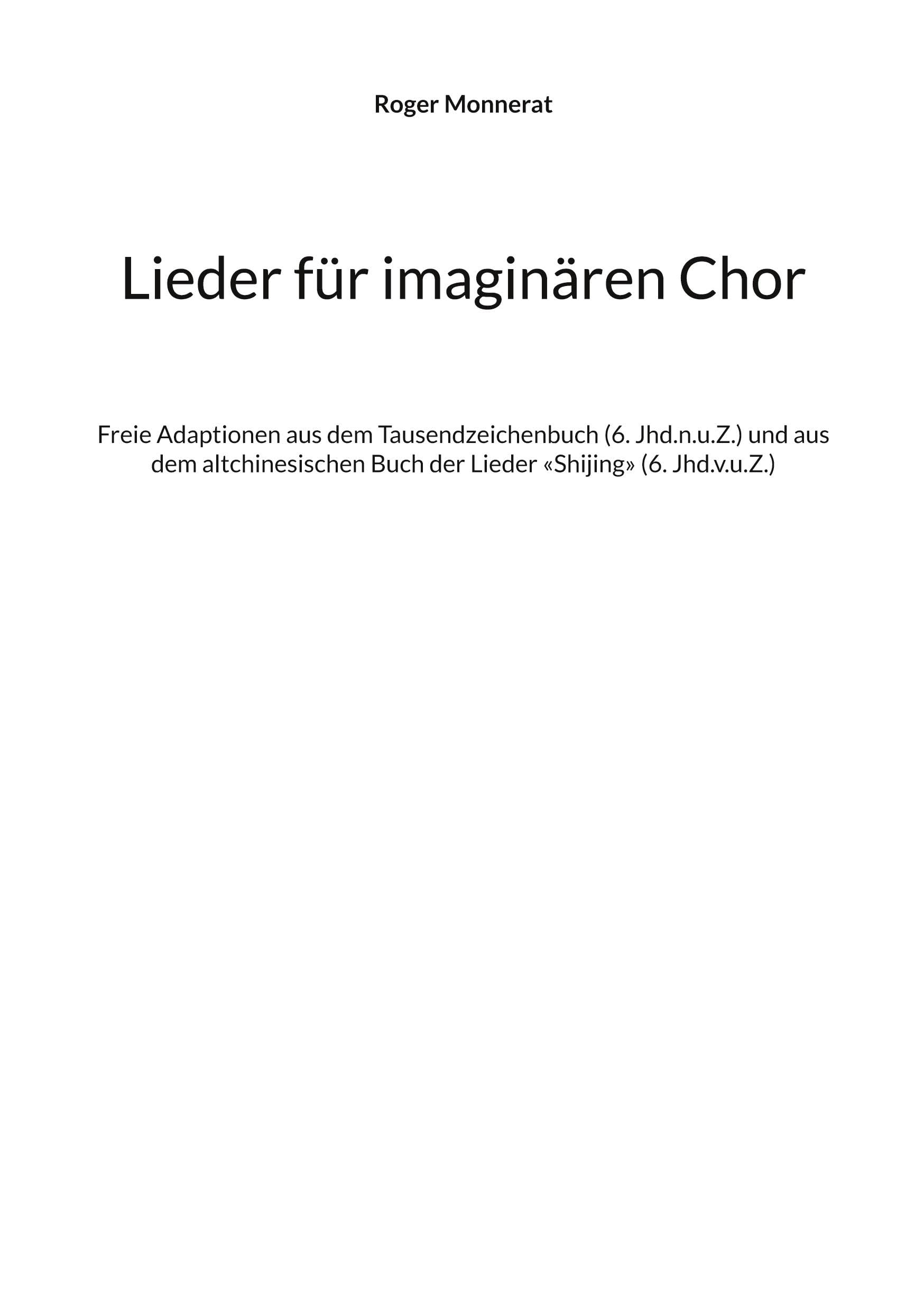 Product Image: Lieder für imaginären Chor