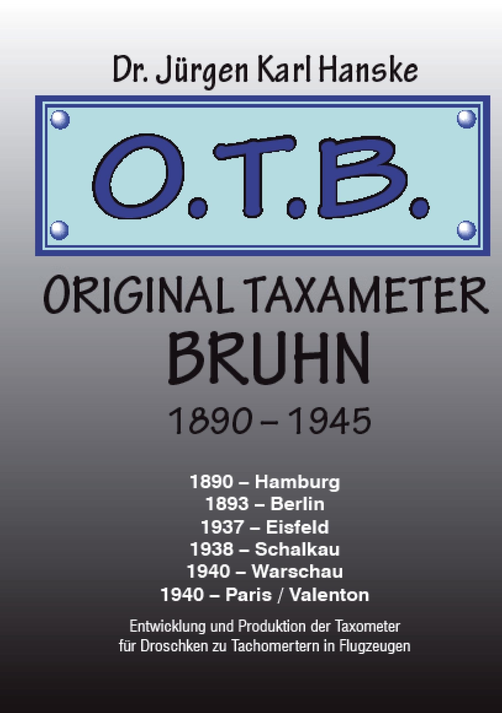 Original Taxameter Bruhn 1890 - 1945 Books