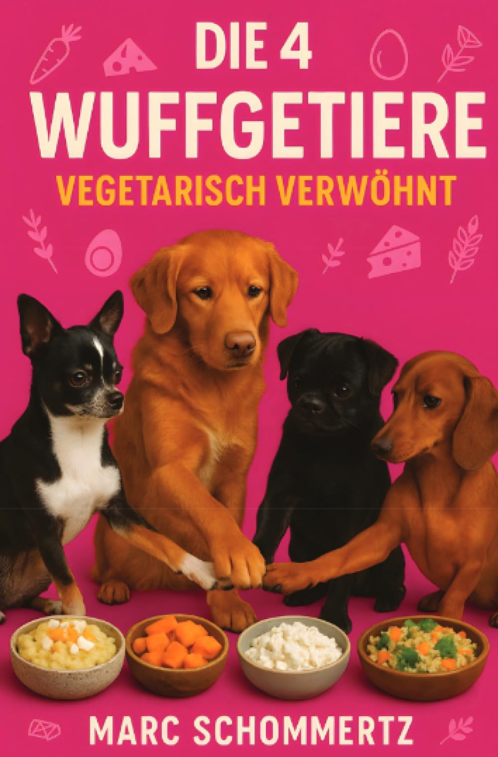 Die 4 Wuffgetiere - Vegetarisch verwöhnt: 30 vegetarische Rezepte für Hunde mit Ei, Quark, Käse, Gemüse und Getreide Pets