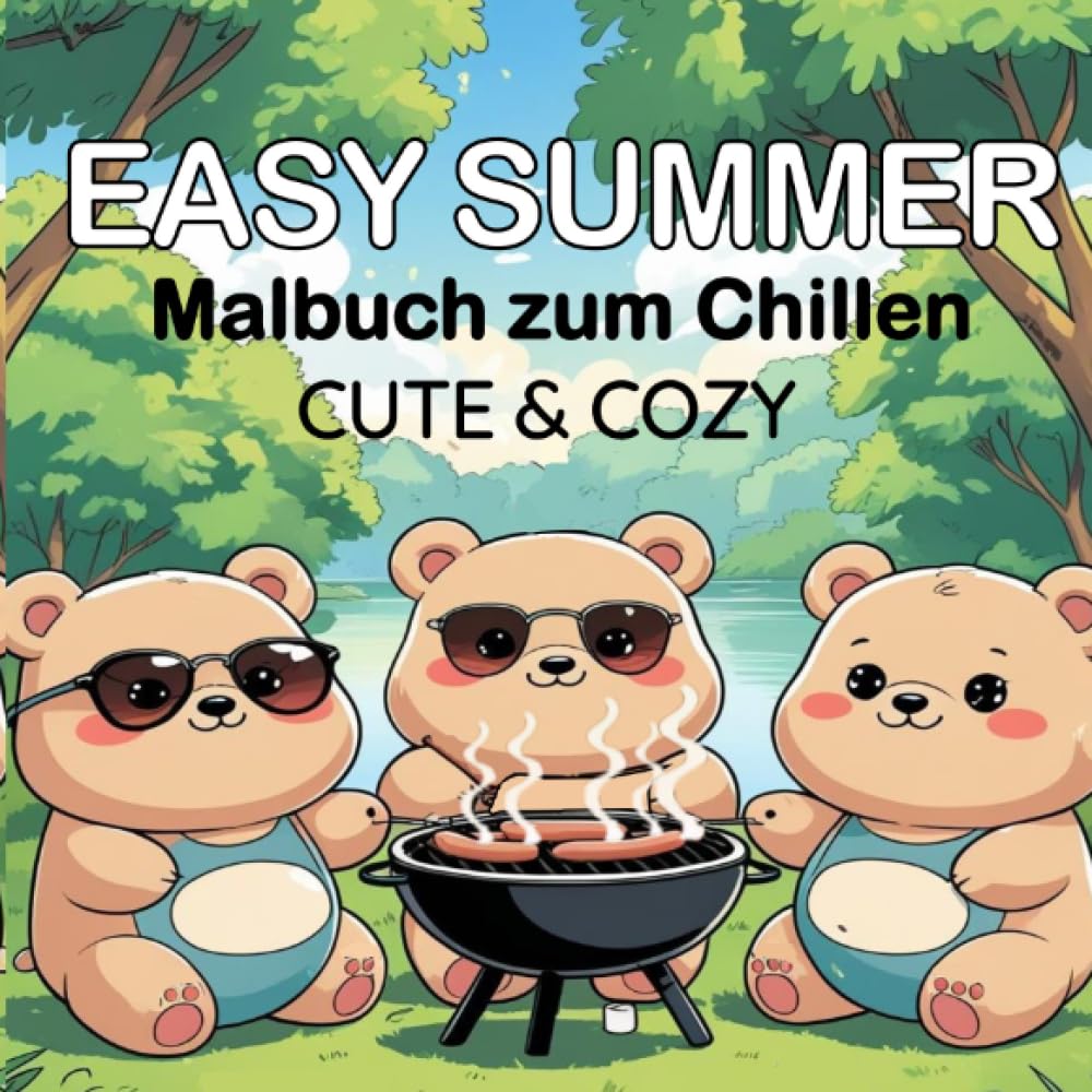 Easy Summer Malbuch für Kinder Malbuch für Erwachsene Cozy Comfy Cute: Sommer Spaß mit süßen Tieren Einfaches Malbuch (Cozy Malbücher) Hobbies & Crafts